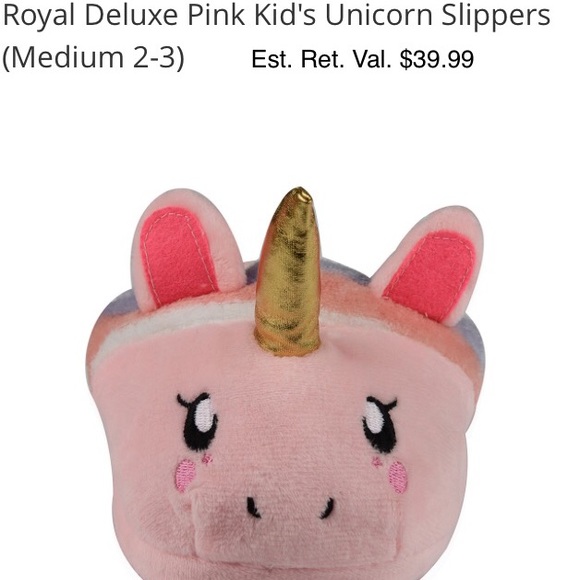 PINK Unicorn SLIPPERS Size M 2/3 - Picture 4 of 6